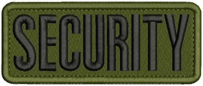 SECURITY EMBROIDERY PATCH 2X5 VELCR@ ON BACK