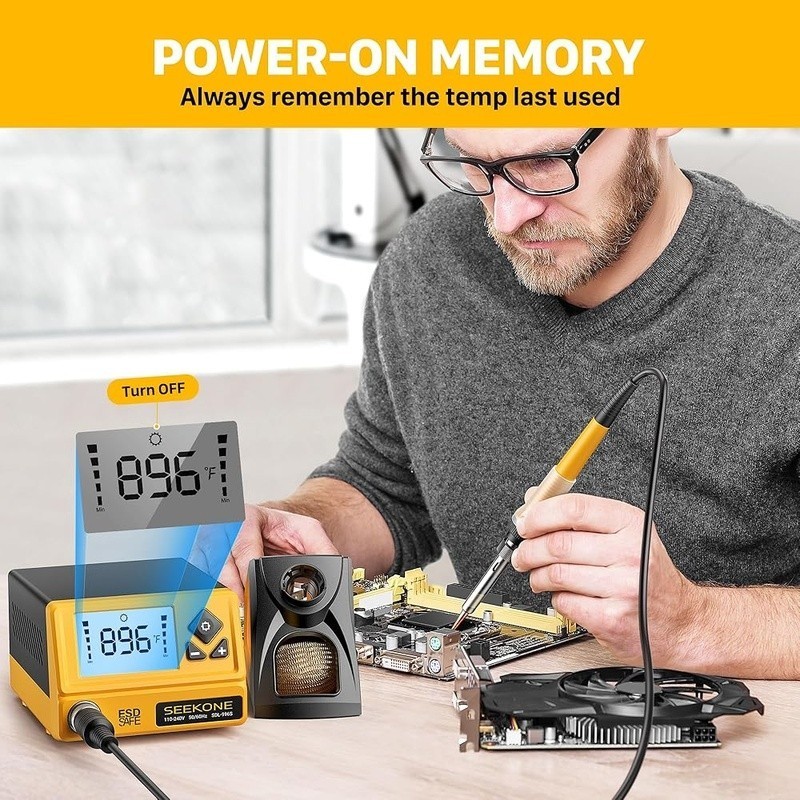 60W Soldering Station LCD Display PID Control Tips Sleep Mode Adjustable New