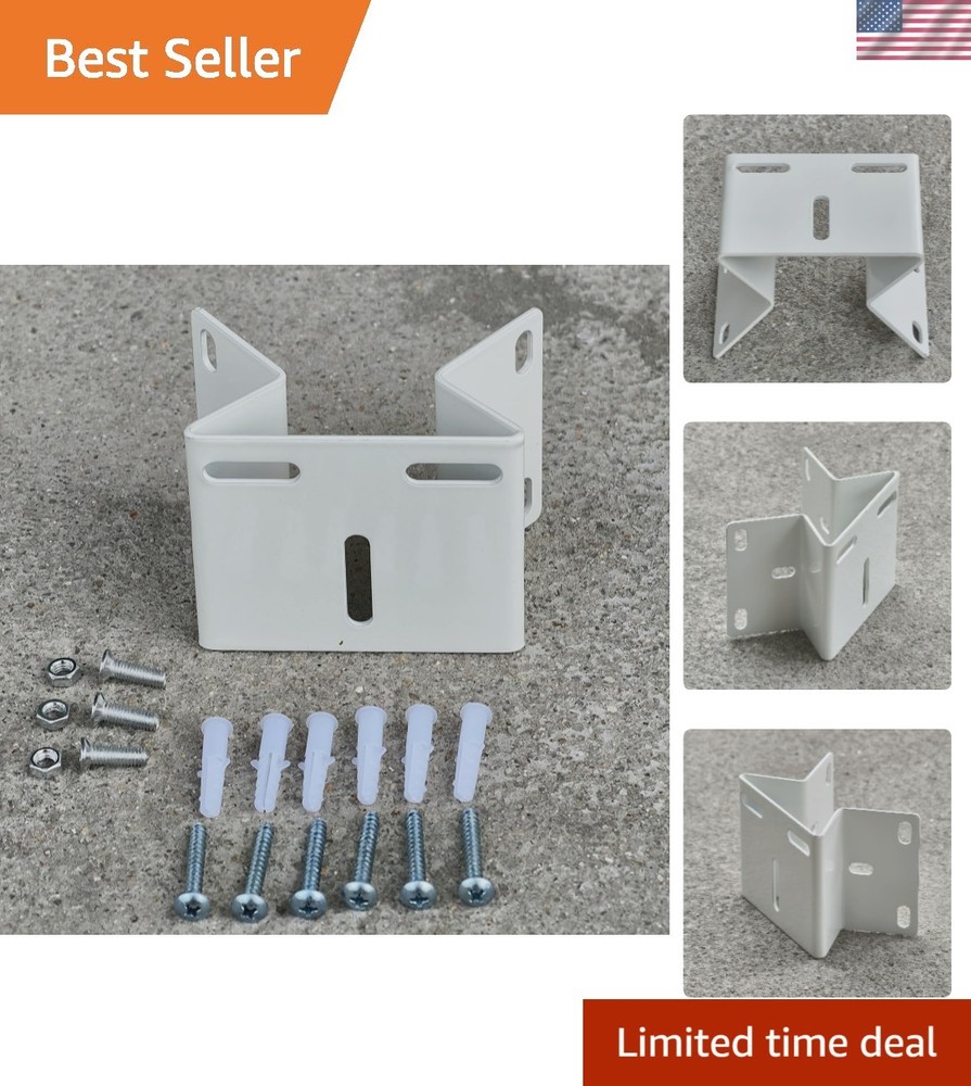 Rust-Proof White Metal Right Angle Bracket for Exterior CCTV Installation