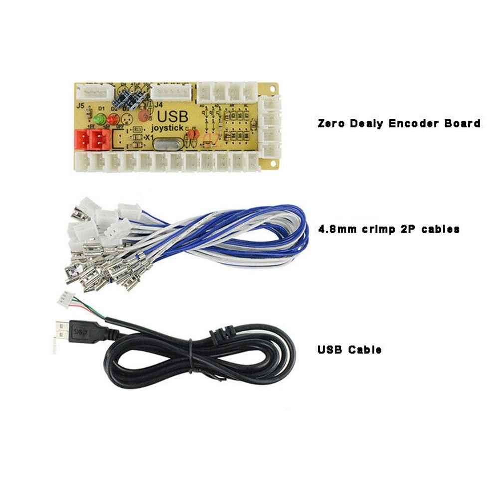 DIY Quimat Zero Delay Arcade USB Encoder Board to Joystick Kit for Mame Jamma PC
