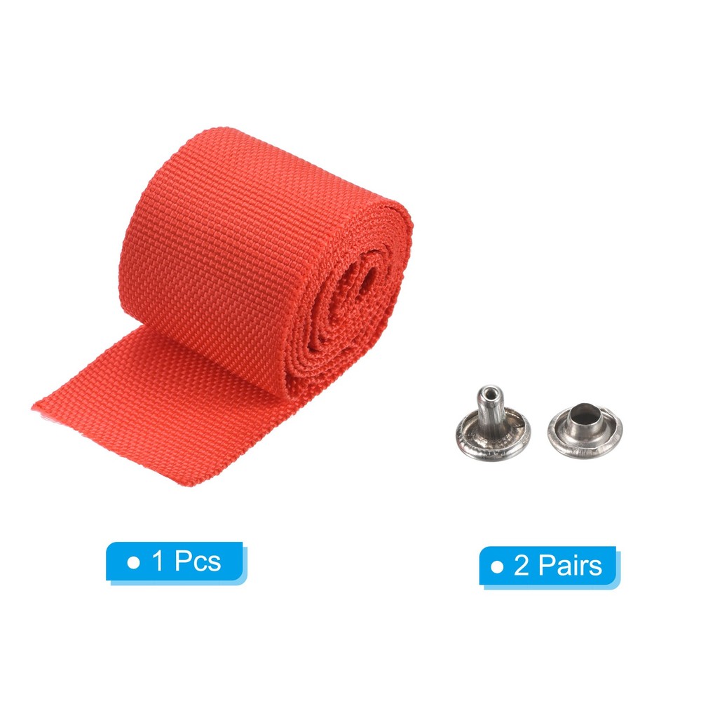 3.3Ft*45mm Polyester Rope Protector Cable Cover Rope Protective Sleeve Red