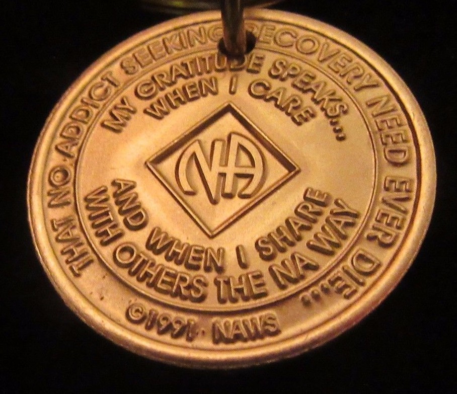 NARCOTICS ANONYMOUS NA KEY TAG 30 YEAR Keyring medallion Clean