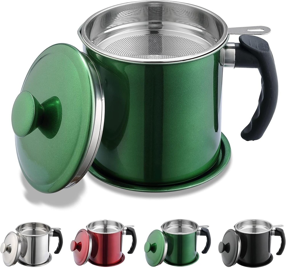 Kyraton Bacon Grease Container With Strainer 48 oz