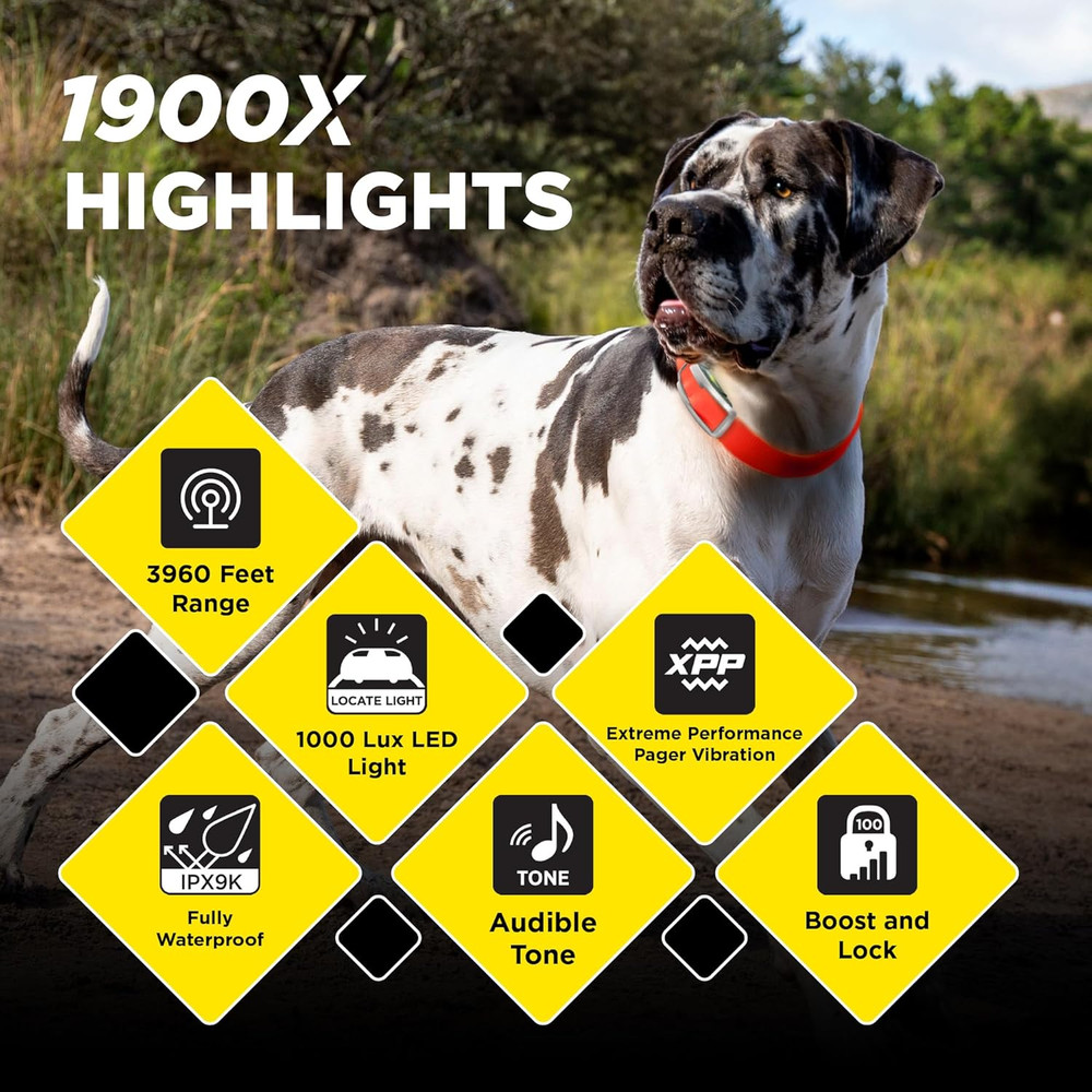 Dogtra 1900X Orange E-Collar for Dog Training - 3/4 Mile Range - Waterproof