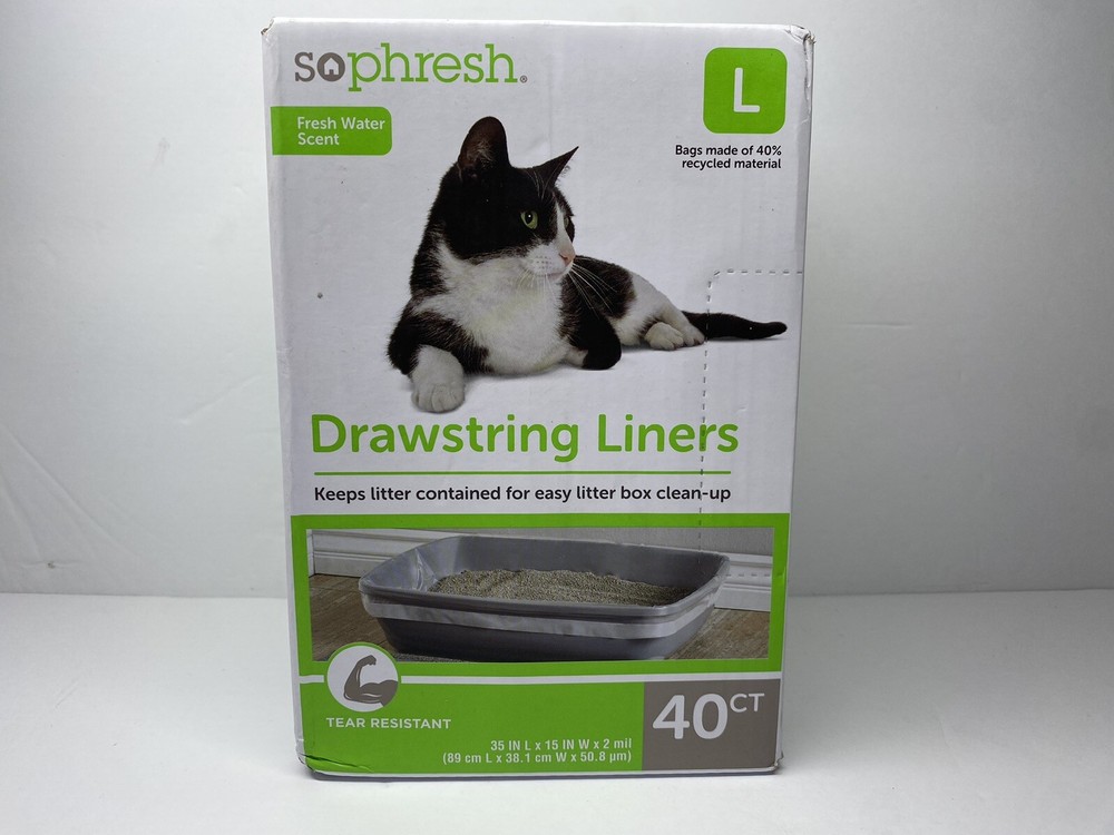 Sophresh Drawstring Liners • Large • Tear Resistant • 40 Count