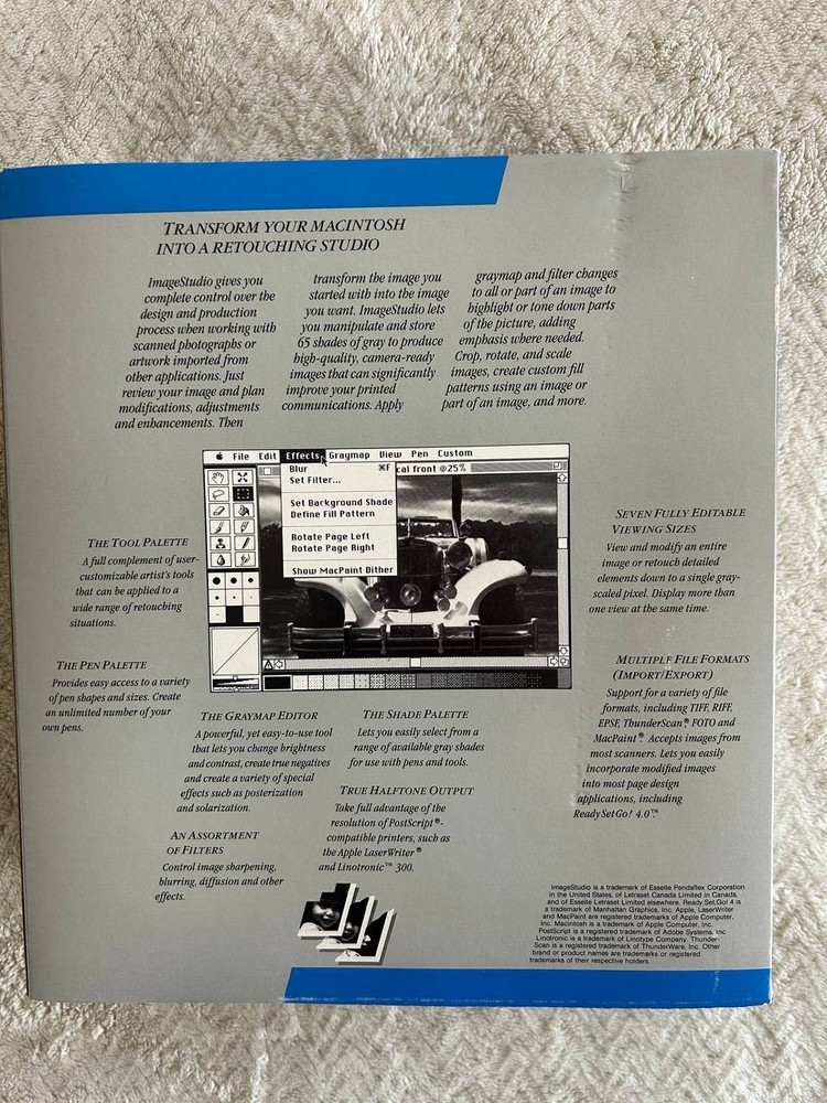 ImageStudio Letraset. Vintage software for Apple Macintosh