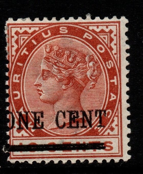MAURITIUS SG124 1893 1c on 16c CHESTNUT MTD MINT