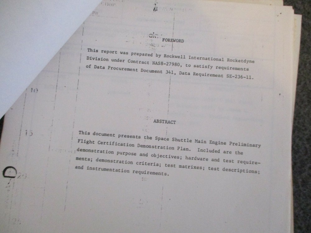 1978-80 NASA MSFC SPACE SHUTTLE PRELIMINARY FLIGHT CERTIFICATION INFO+AWARD CERT