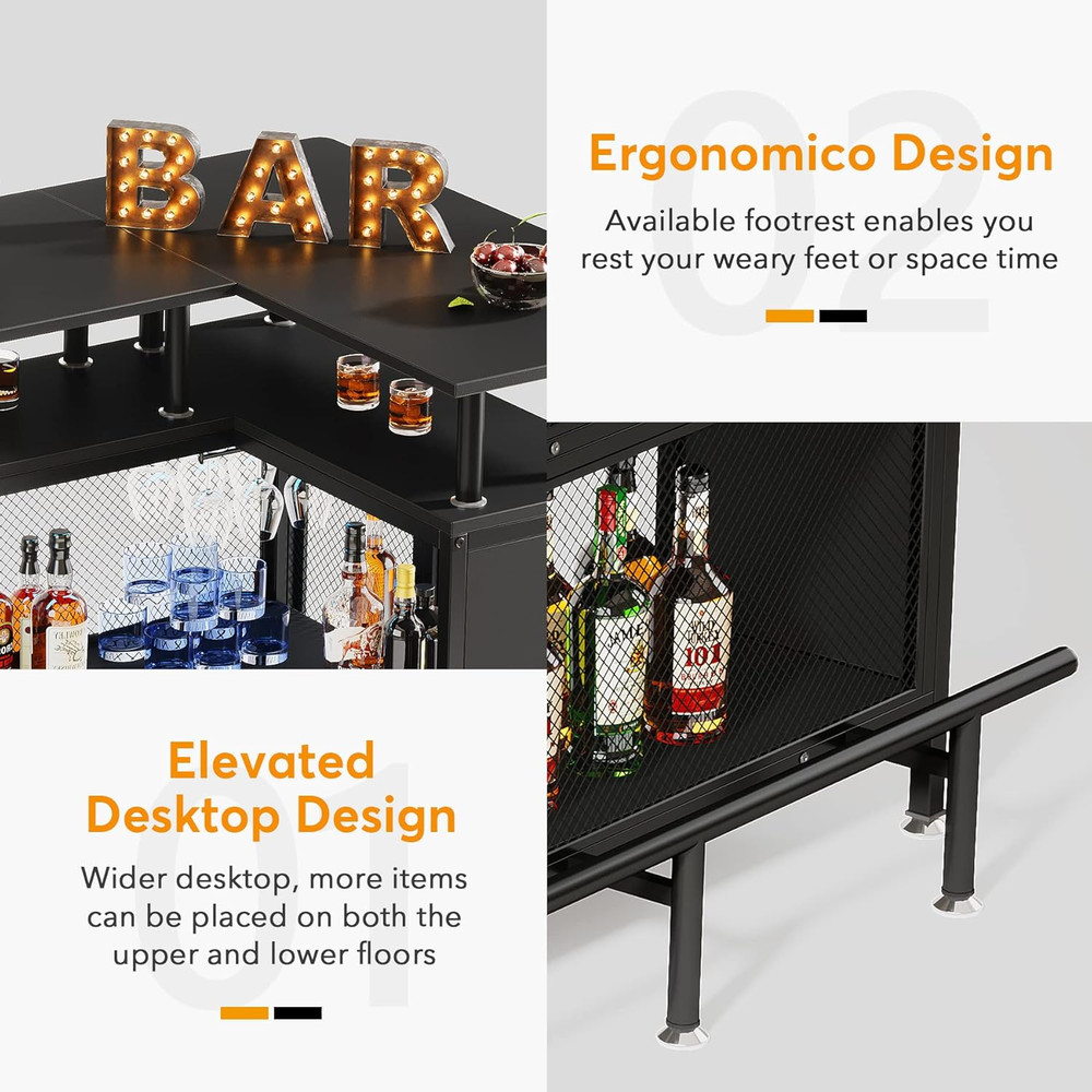 LITTLE TREE Home Bar Unit Mini Liquor Table Cabinet