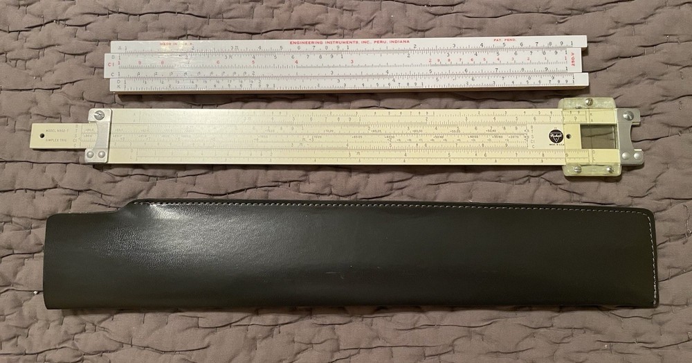 2 Slide Rules. Vintage. Pickett w/Instructions And Case. Engineering Slide Rule.