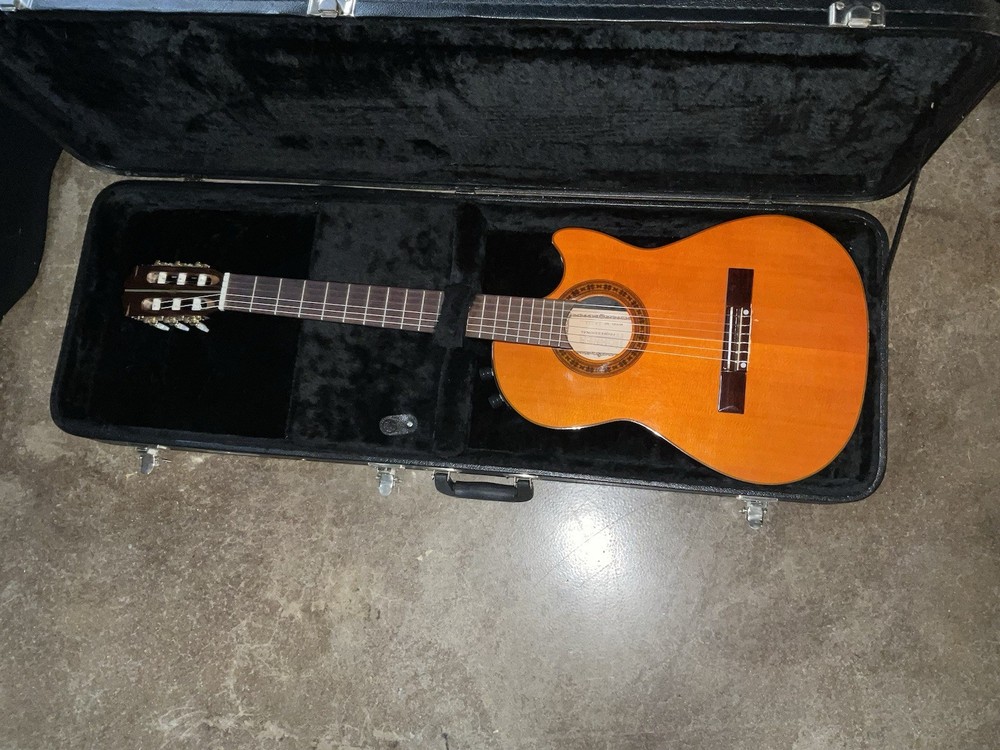 Hohner HAG 21 professional level thin solid body classical-electric guitar /case