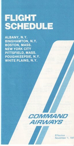 Command Airways timetable 1977/11/01