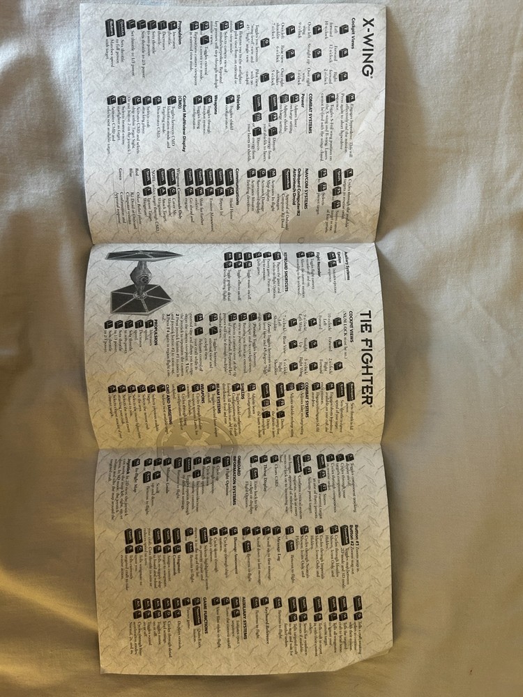 X-Wing Collector Series Instruction Manual & Keyboard Reference Guide - Original