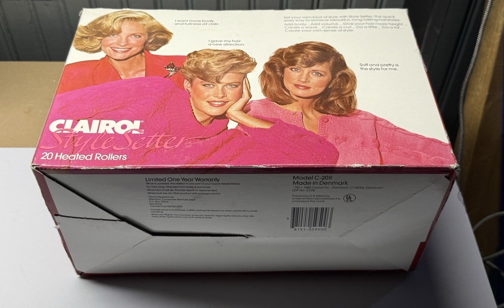 Clairol Style Setter Model C-20R Heated Rollers With 20 Rollers & Original Box