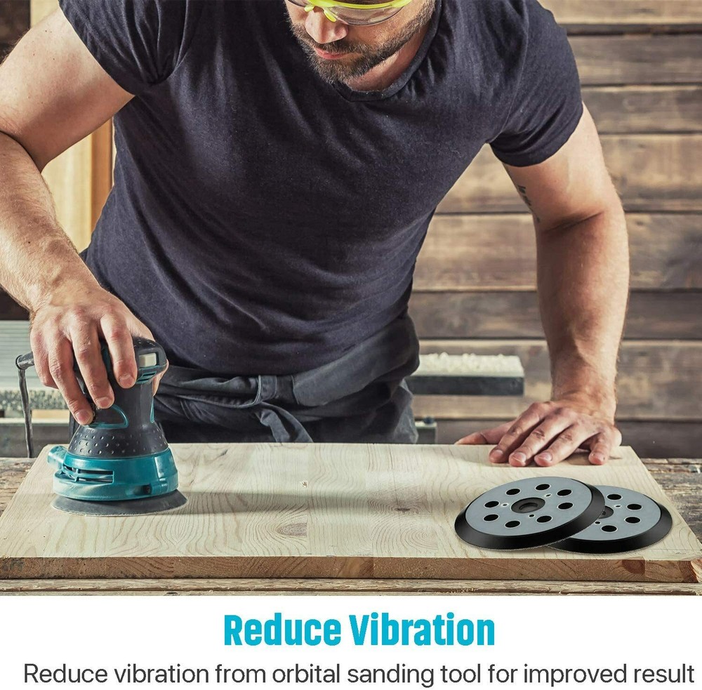 5" 8-Hole 3-Screw Hook and Loop Sanding Pad Orbital Sander Backing Replacement