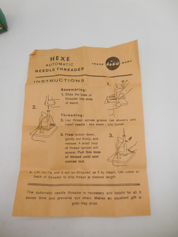 Vintage Hexe Automatic Needle Threader Western Germany Original Box