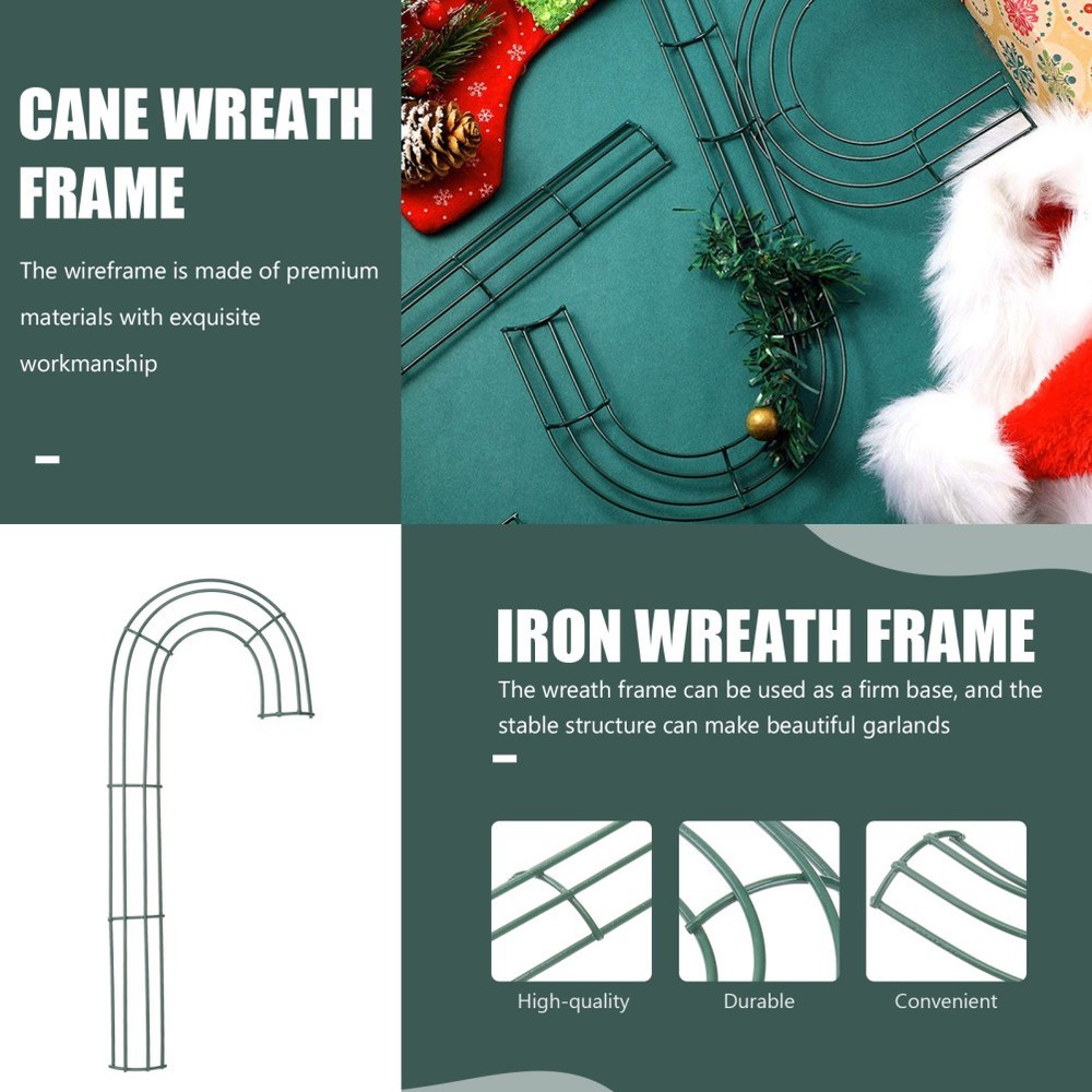 4Pcs Cane Iron Wreath Frame DIY Wreath Accessory Christmas Accessory
