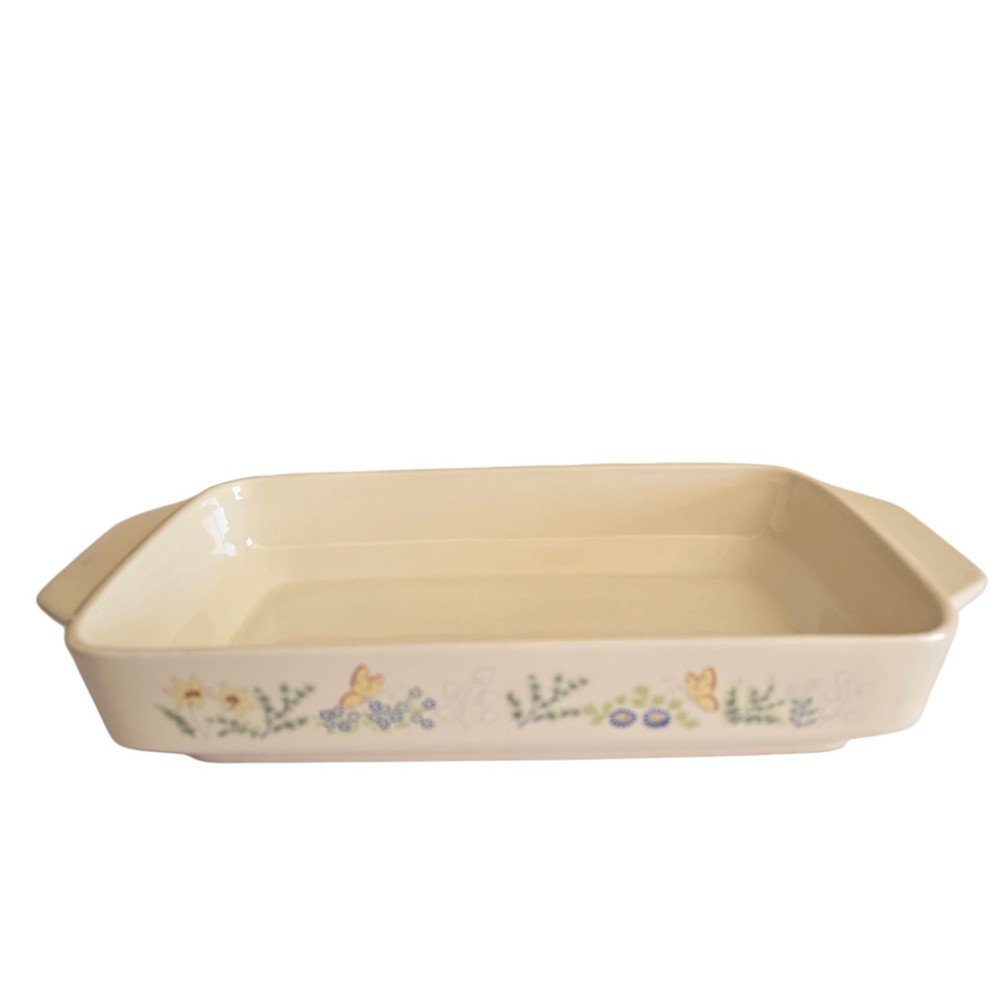 Lenox Cusine Cinderella Flowers Butterflies Lasagna  Rectangle Baking Dish