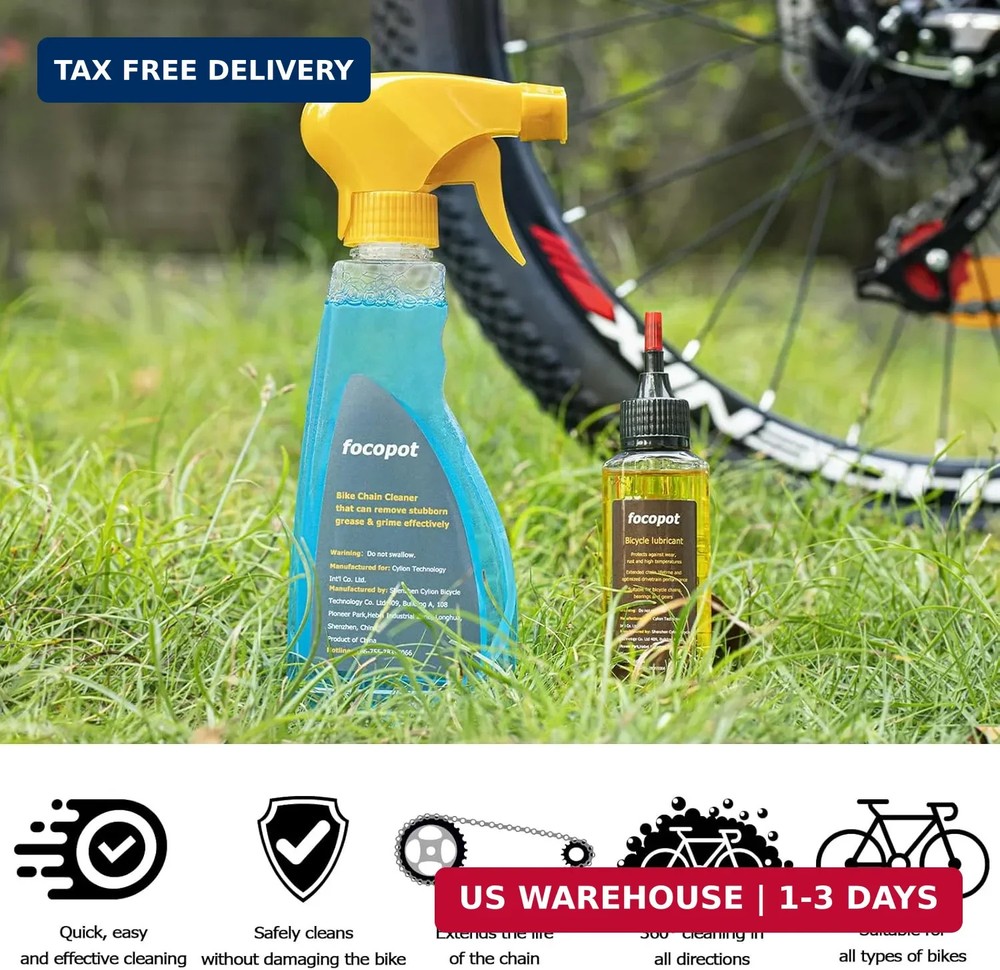 focopot Bike Chain Cleaner Kit Including Chain Oil Lubricant,Bike Chain Degrease