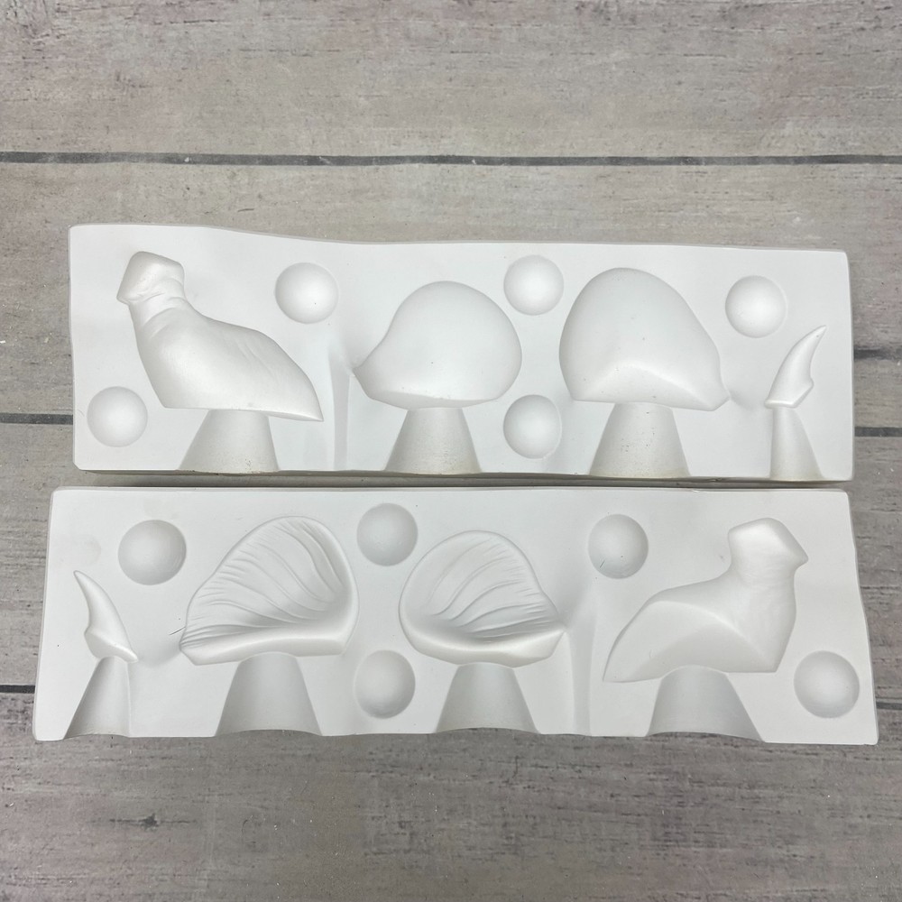 Whitehorse Ceramic Casting Mold Mushrooms Toadstool Figurine #1329