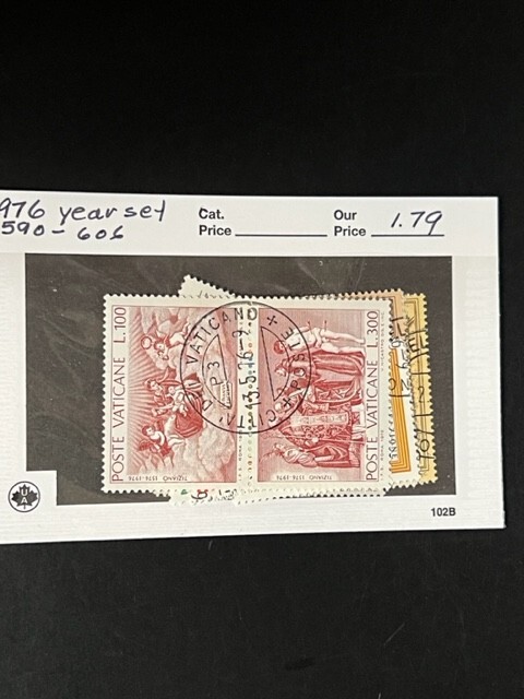 Vatican 1976 year set used (590-606)