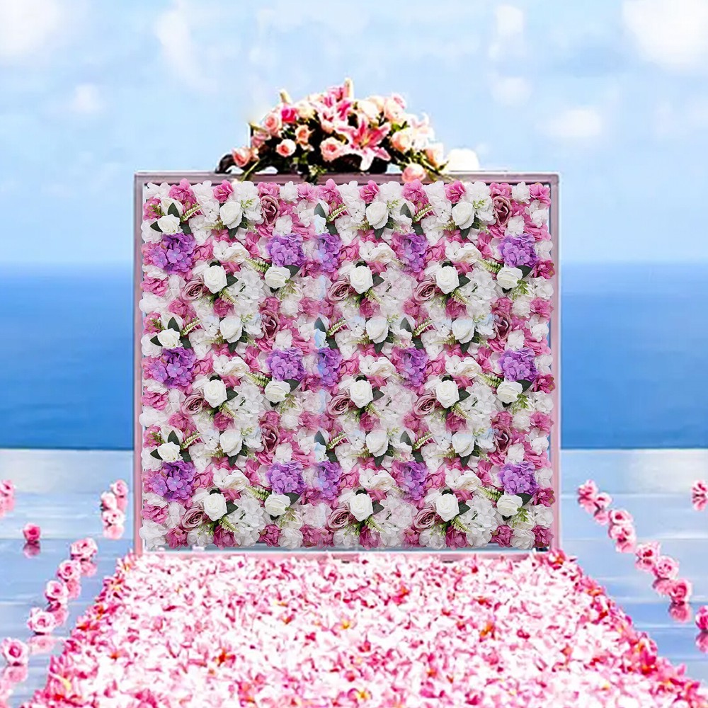 6 PCS Artificial Hydrangea Flower Panel Wedding Party Background Wall 60cm*40cm