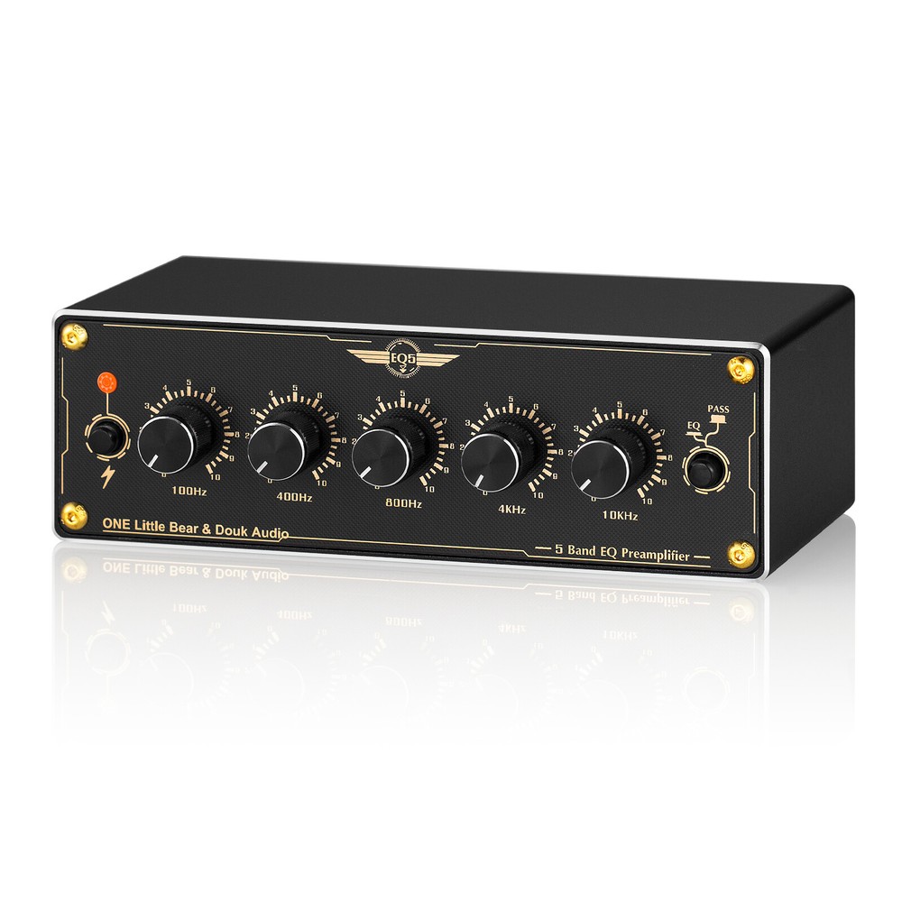 Compact 5-Band EQ Preamp Equalizer Stereo Audio Processor for Amplifier/Speaker