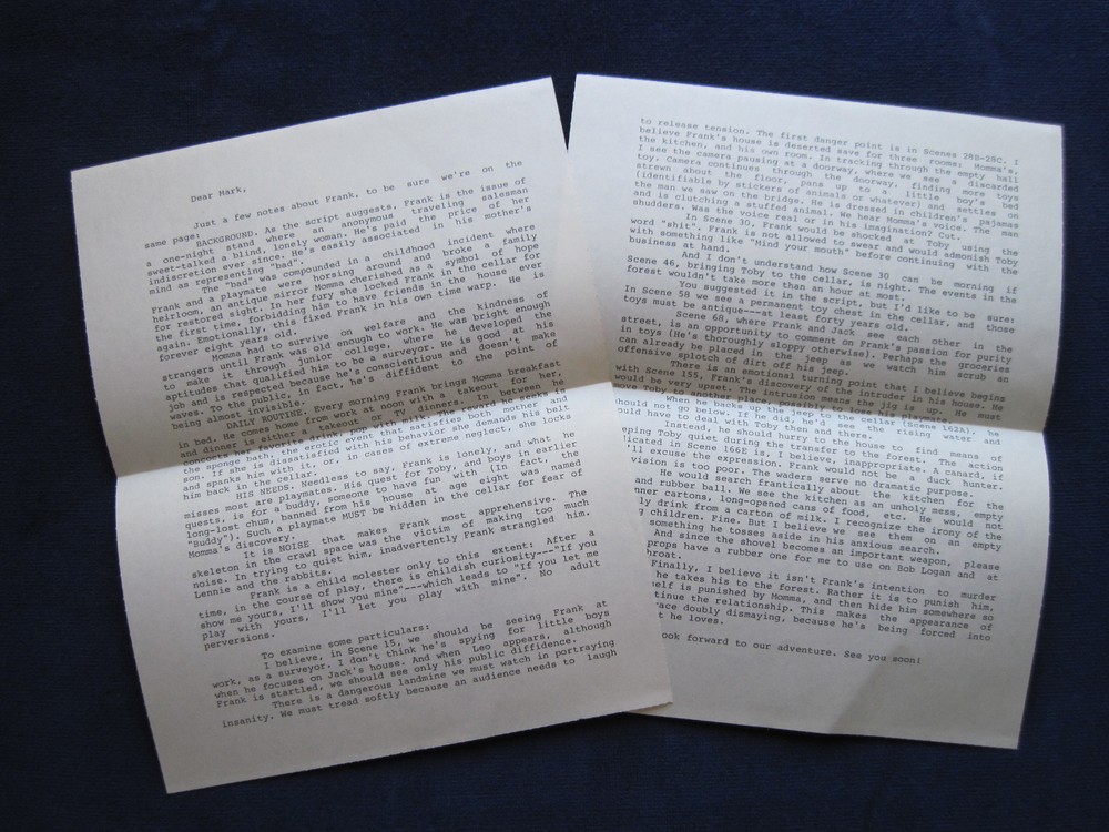 ORIGINAL FILM SCRIPT for MAN OUTSIDE - BRADFORD DILLMAN'S Copy with His Notes