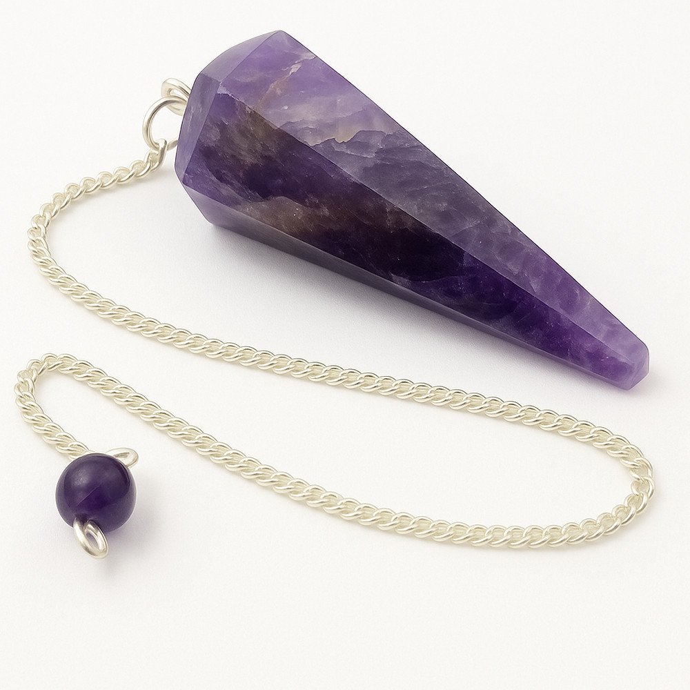 Amethyst Pendulum Point Gem Crystal Quartz Dowsing Dowser Scrying Divination