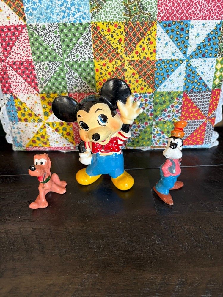 Disney Characters Three Figurines Mickey, Pluto and Goofy
