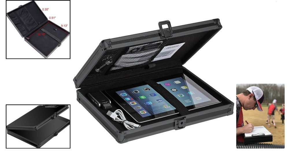 Vaultz Tactical Black Locking Clipboard - Secure Storage for Documents and iPads