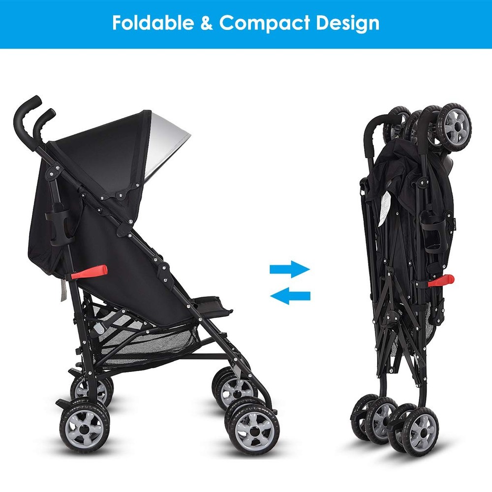 Lightweight Stroller, Compact Travel Stroller, Infant Stroller w/Adjustable B...