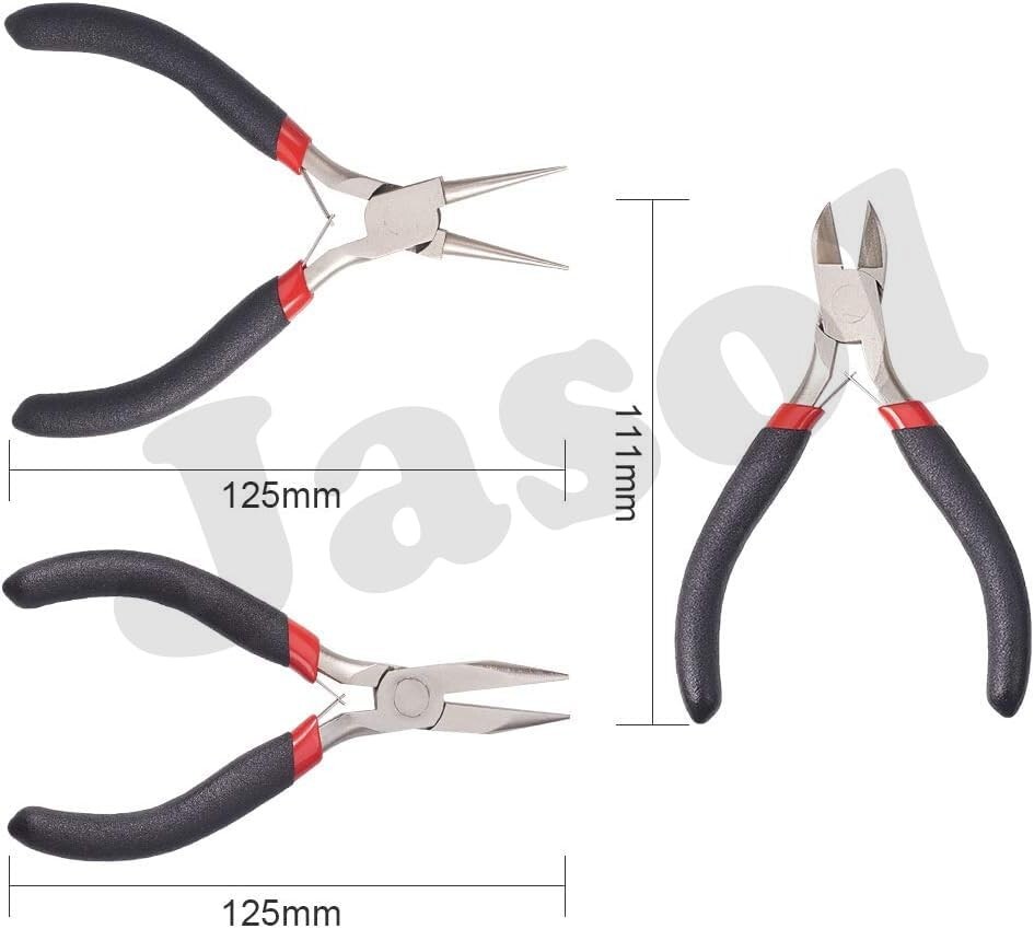 Jewellery Making Pliers Tools Flat Round Side Cutter Combo Tool Kit for Crafts