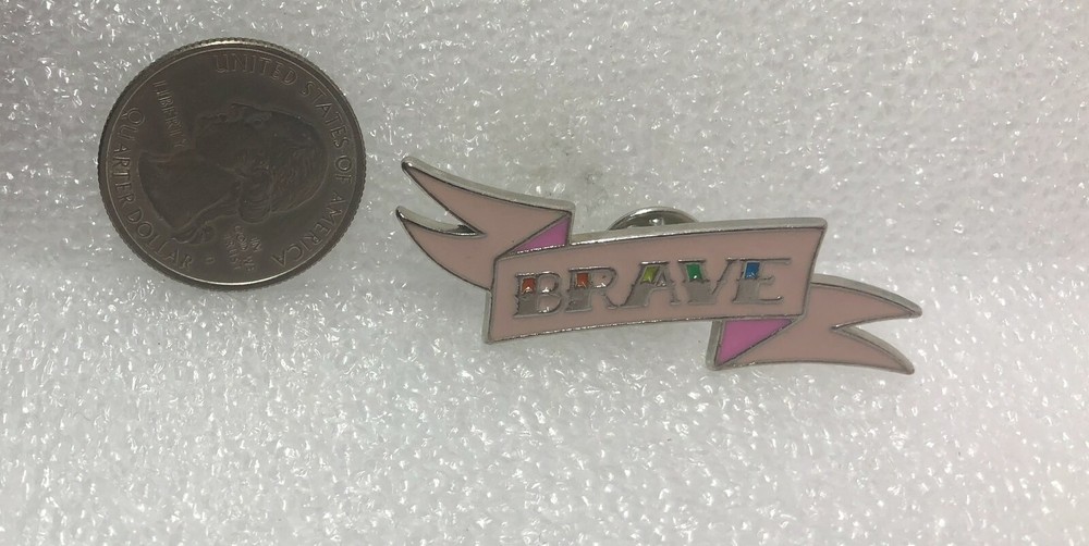 Brave Pink Banner Pin