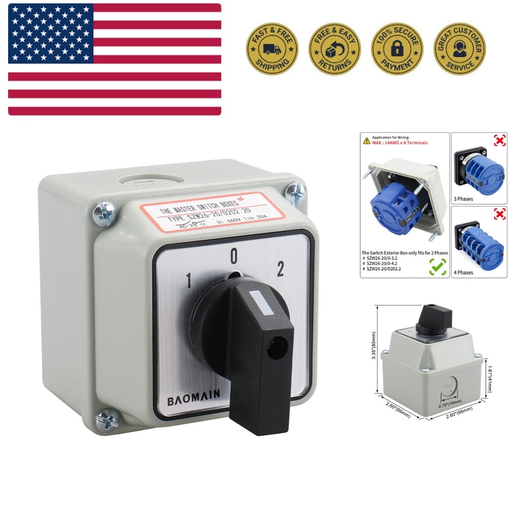 Universal Rotary Changeover Switch --S with Small Master Switch Exterior Box ...