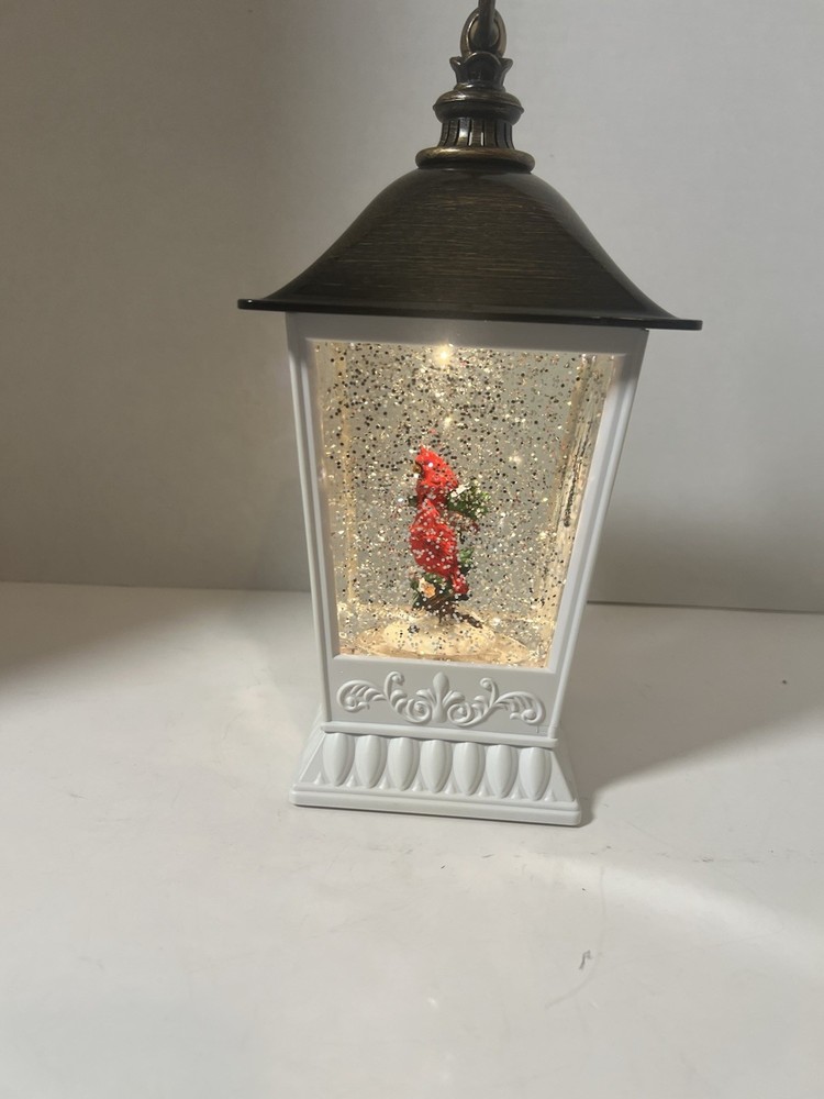 cardinal snow globe lantern