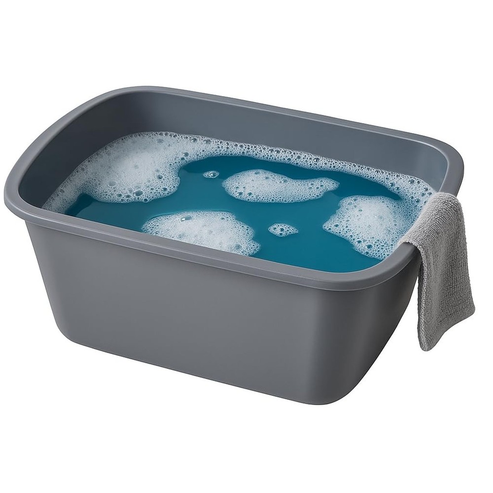 Vakly Wash Basins [2 Pack] – Rectangular Plastic 7-Quart Graduated Hospita