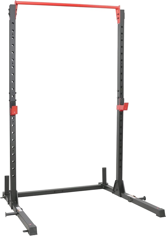 Heavy Duty Squat Rack 800LB Capacity Movable Pull Up Bar Steel Frame