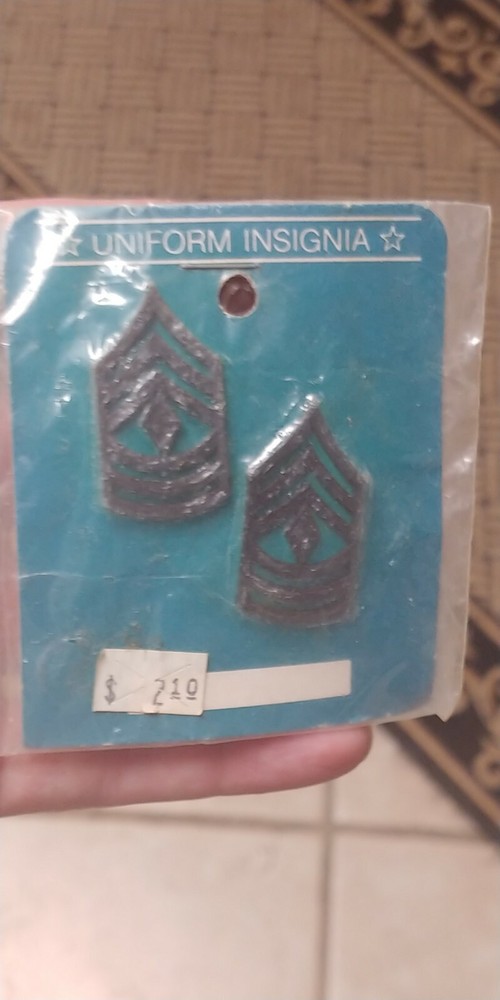 Vintage US First Sergeant Insignia Set / Sealed on Card