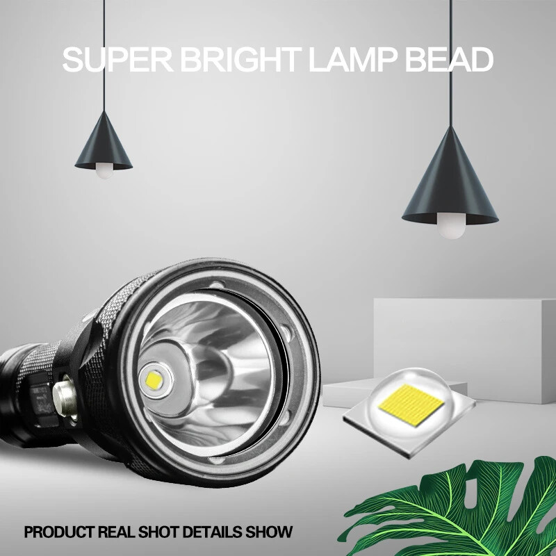 High Brightness LED Scuba Diving Flashlight Underwater Waterproof Dive Light US