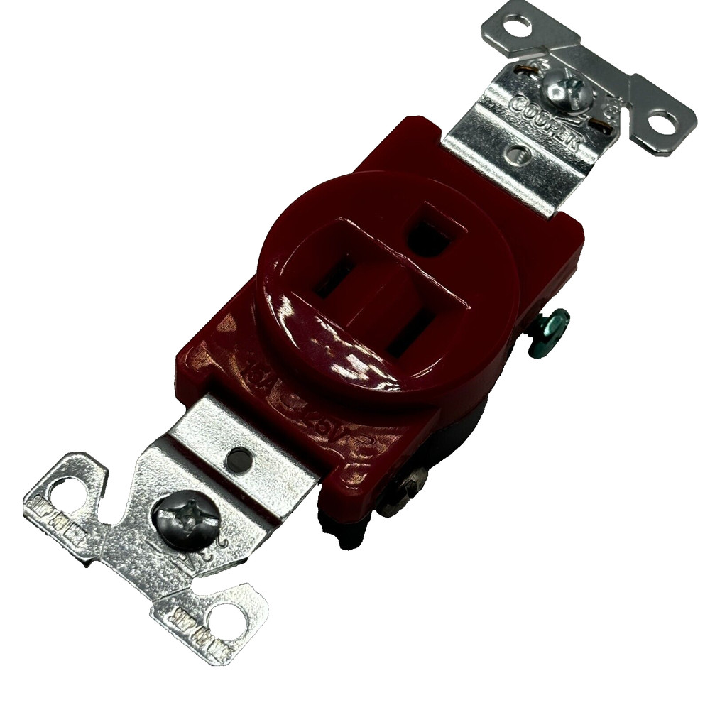 COOPER 5261RD SINGLE  RECEPTACLE 15 AMP, 125 VOLT ⭐