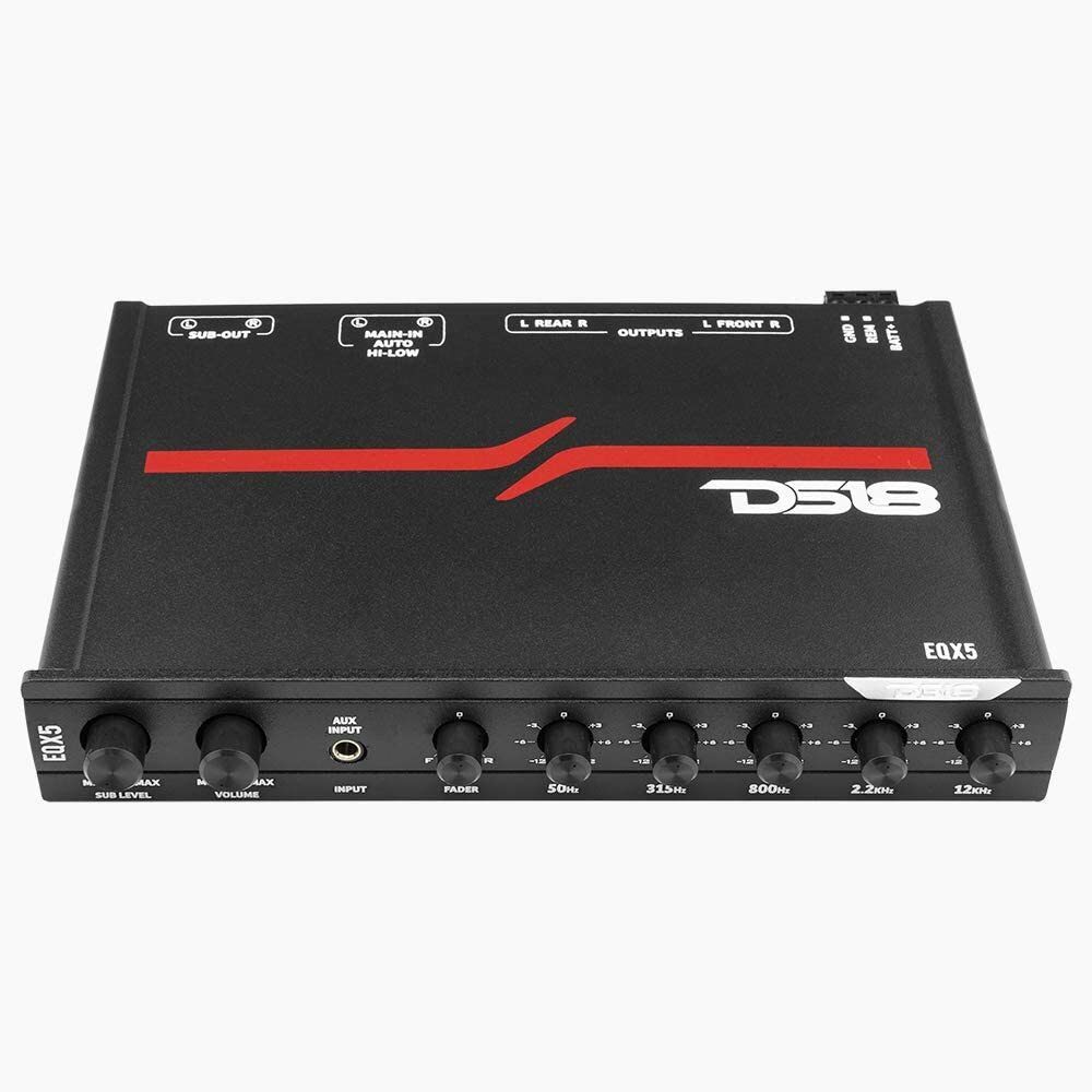 DS18 EQX5 8 Volt 5 Band Car Stereo Equalizer Subwoofer Control RCA Speaker Input