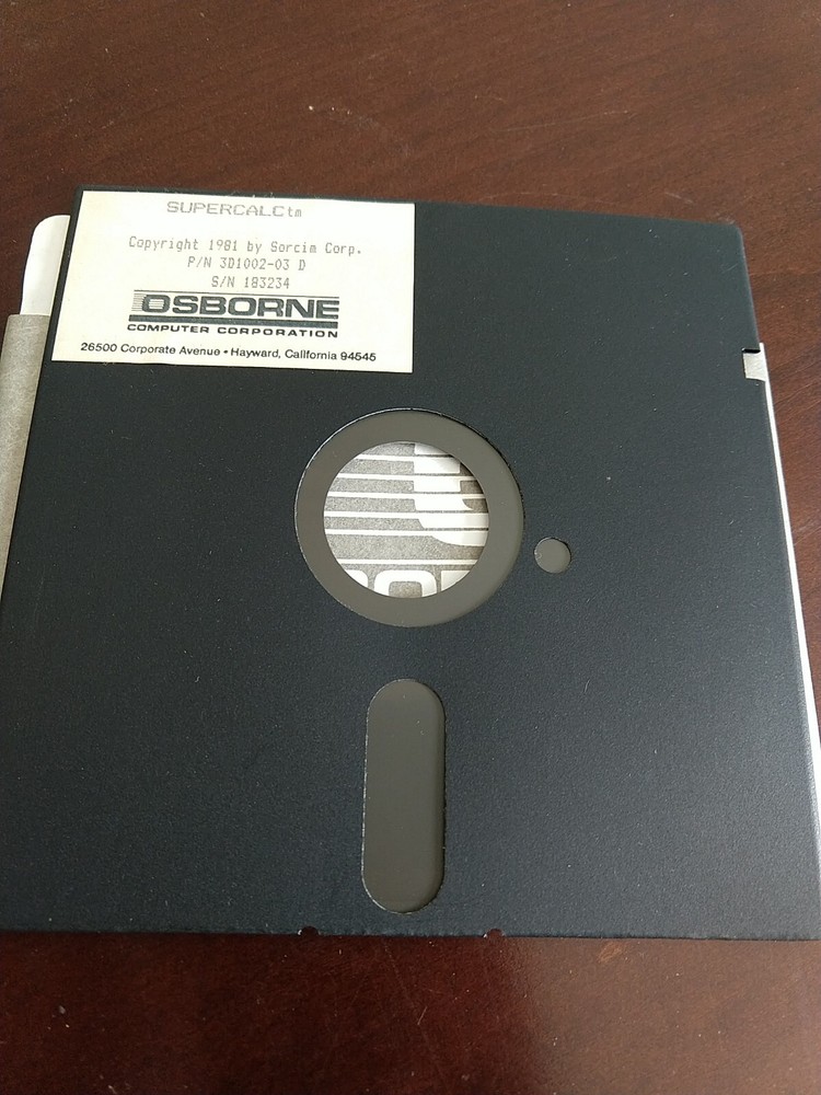 1981 Sorcim Supercalc Software Floppy Disk Osborne Computer