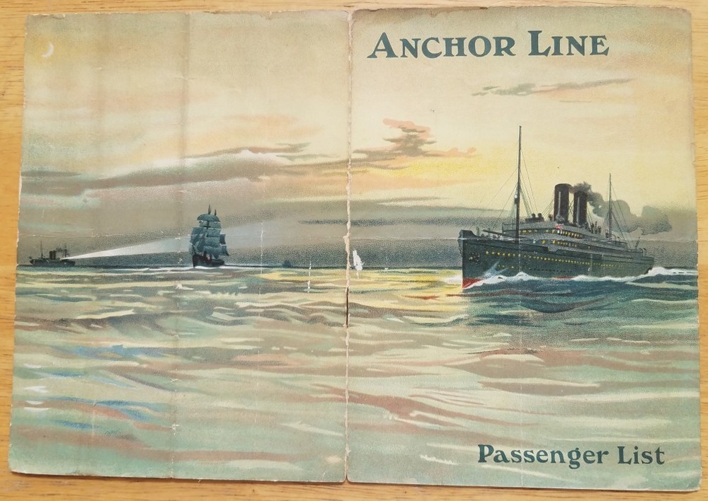 CALIFORNIA (Anchor) 1909 Saloon & Second Class Passenger List