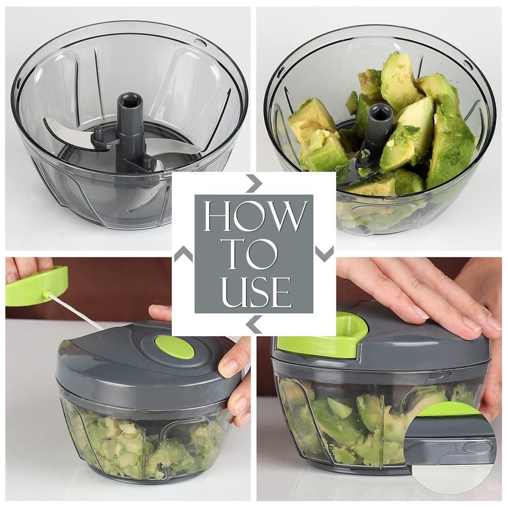 Manual Food Processor Vegetable Chopper Portable Hand Pull String Garlic Mincer