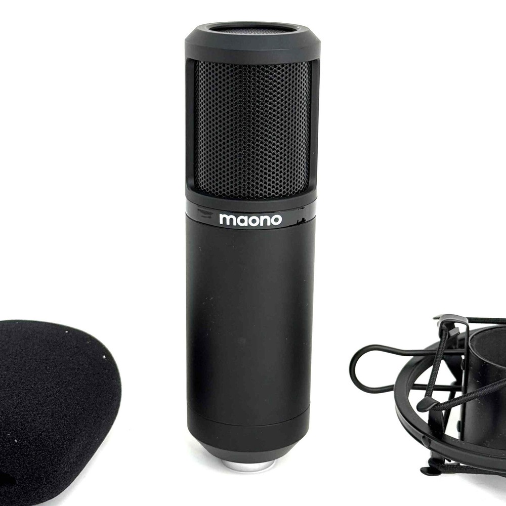 Maono PM320 Condenser Studio Mic Microphone Shock Mount Windscreen New Open Box