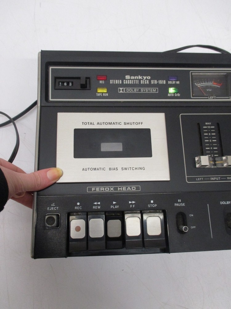 Vtg Sankyo STD-1510 Top Loading Stereo Cassette Tape Deck Player Recorder As Is
