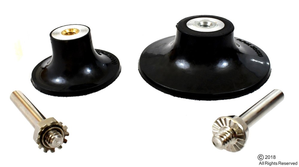 Combo 2pc 2" & 3" R-lock Roll & Lock Rotary Sanding Disc Pad Holder 1/4" Shank