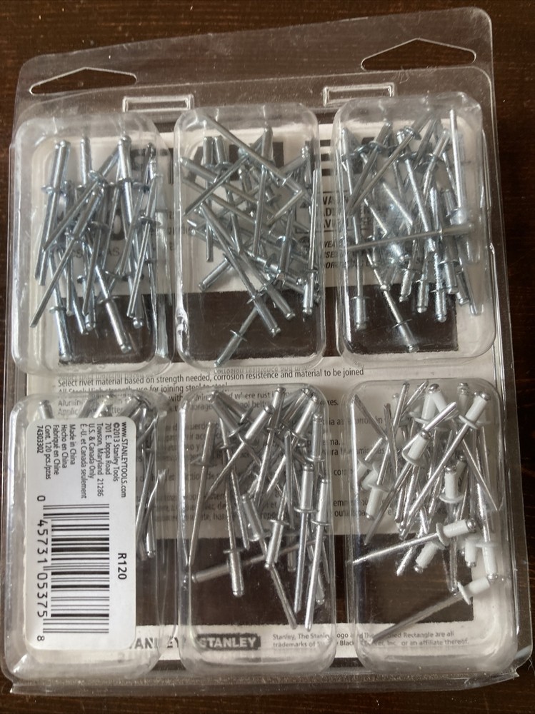 Stanley #R120 Rivet Pack Assortment 120 PCs