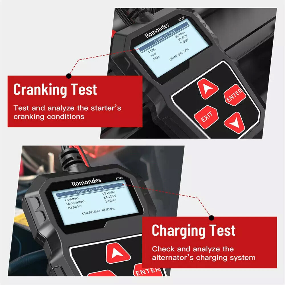 12V Car Battery Tester Load Analyzer Cranking Charging Test Diagnostic Tool US